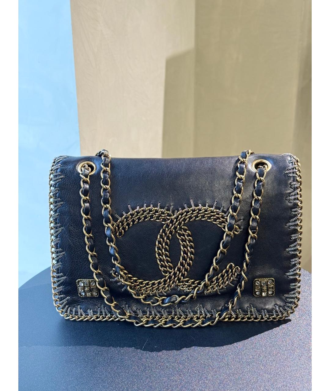 CHANEL Черная кожаная сумка через плечо, фото 10