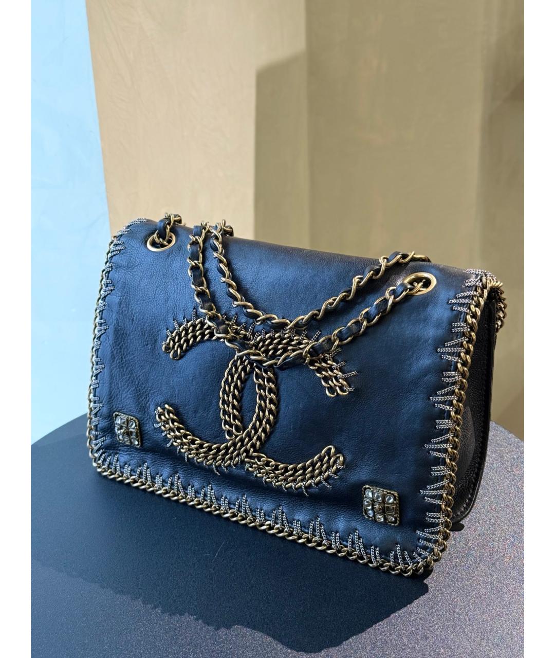 CHANEL Черная кожаная сумка через плечо, фото 3