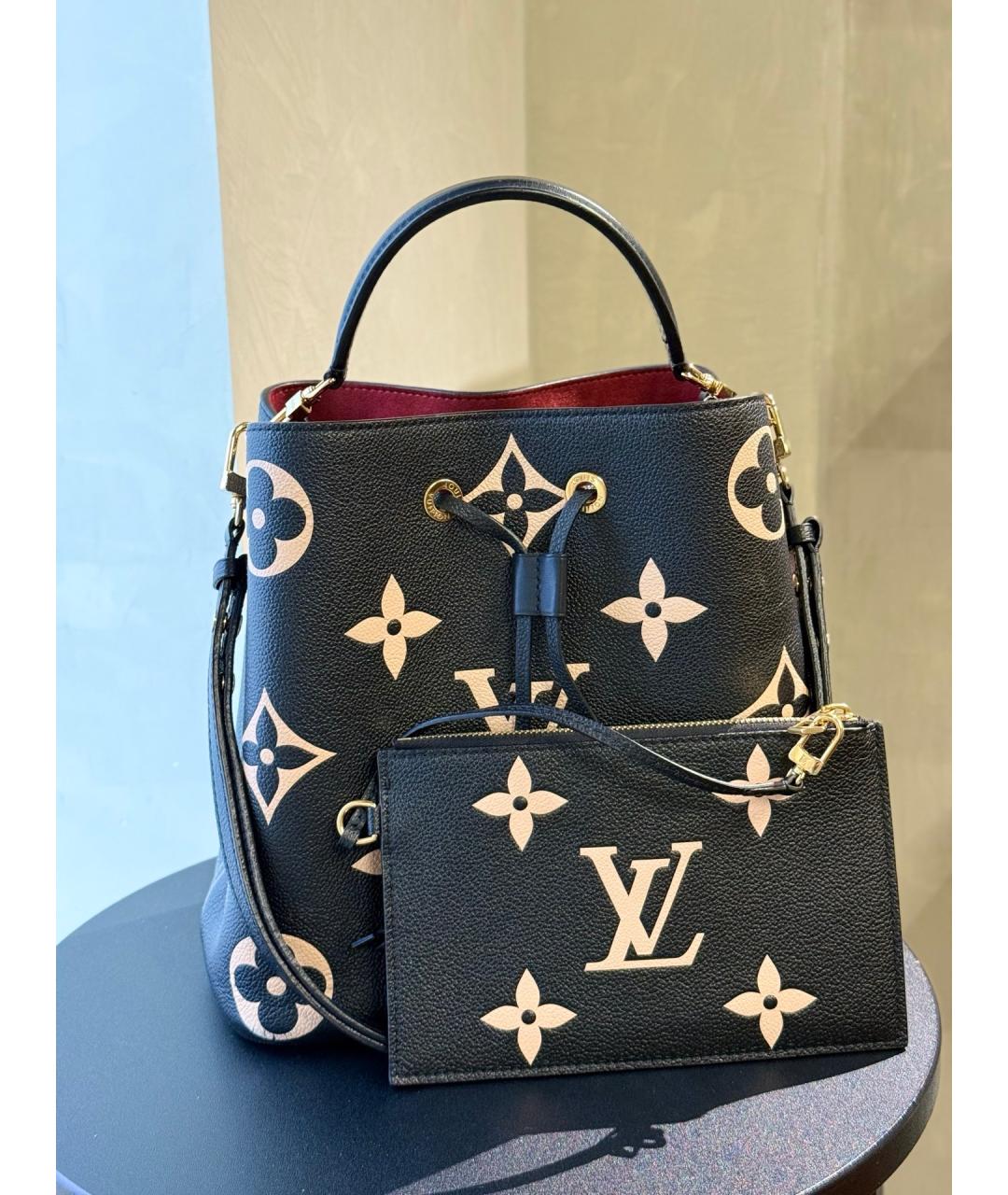 LOUIS VUITTON Черная кожаная сумка через плечо, фото 10