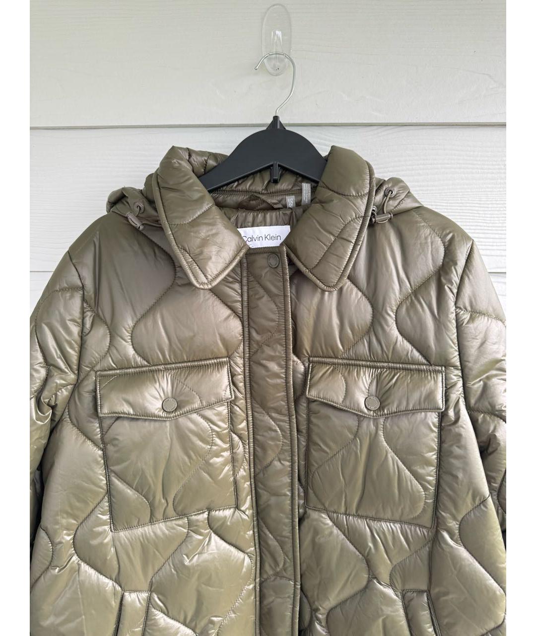 CALVIN KLEIN Зеленая полиэстеровая куртка, фото 2