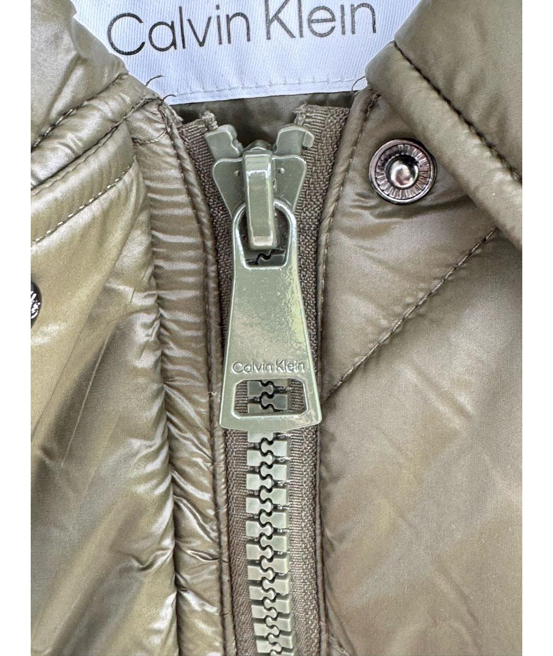 CALVIN KLEIN Зеленая полиэстеровая куртка, фото 5
