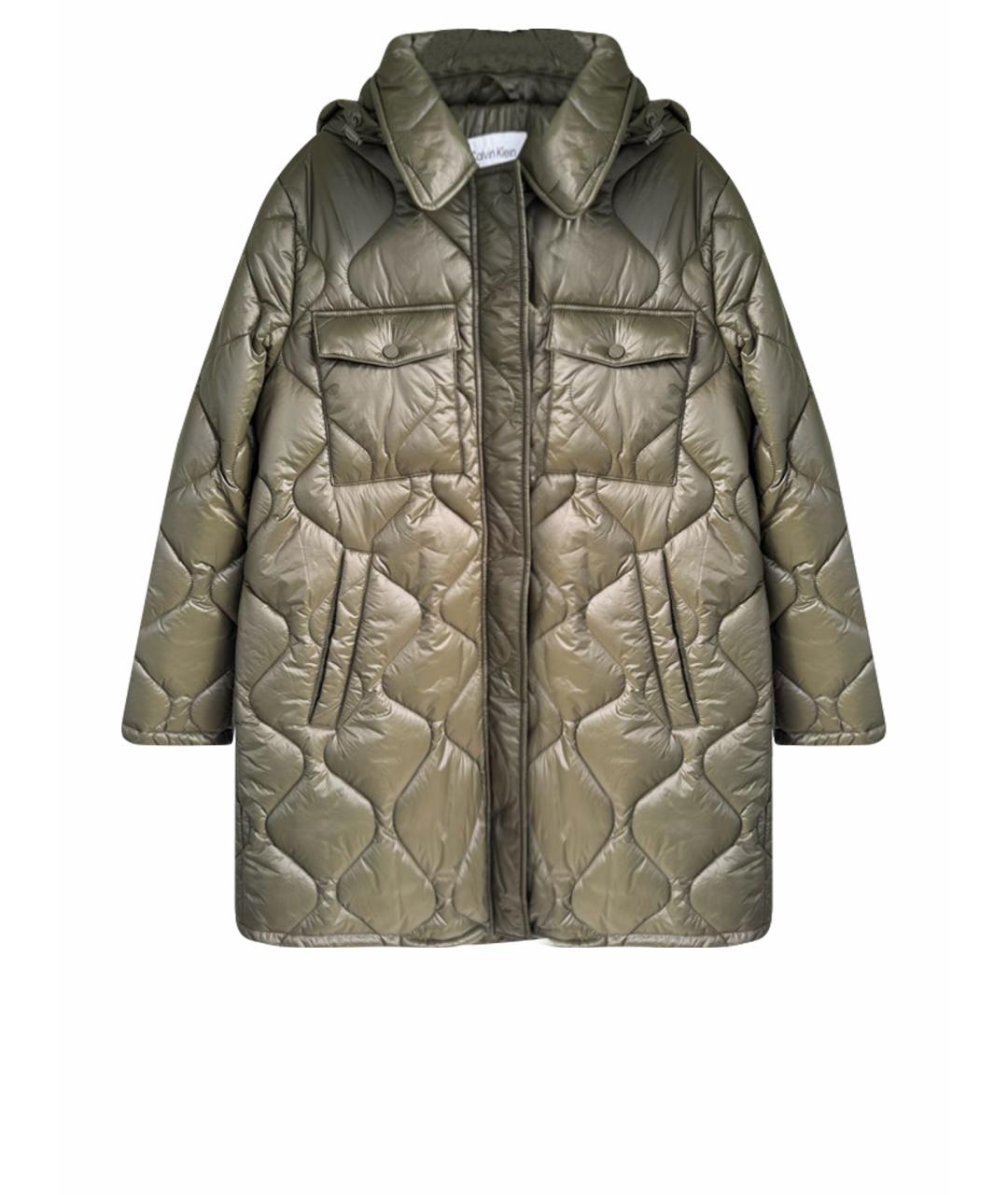 CALVIN KLEIN Зеленая полиэстеровая куртка, фото 1