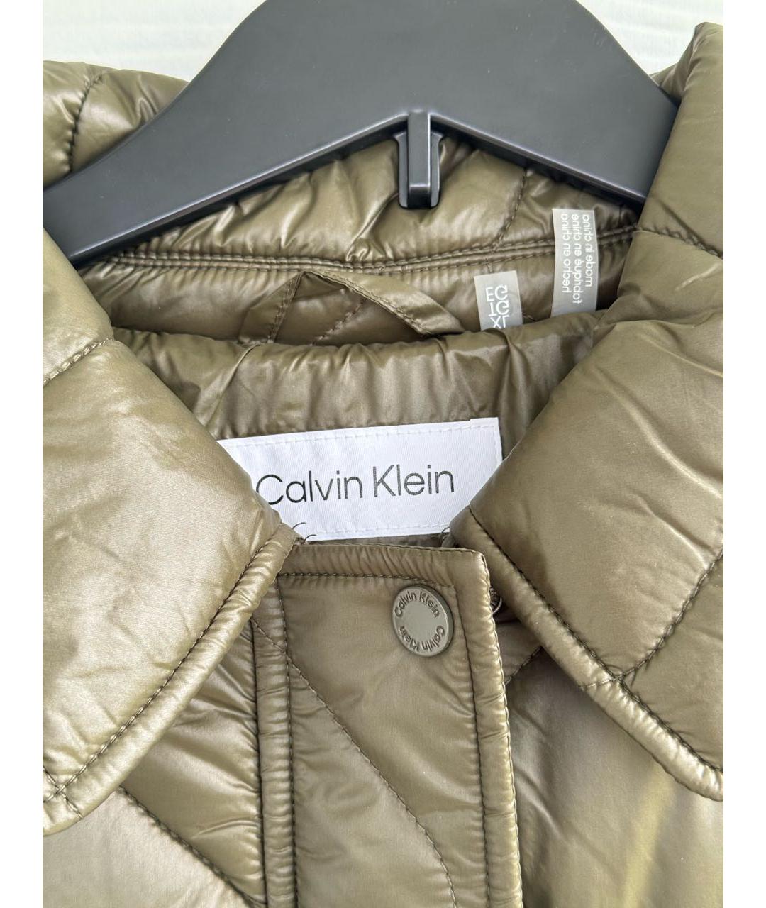 CALVIN KLEIN Зеленая полиэстеровая куртка, фото 3