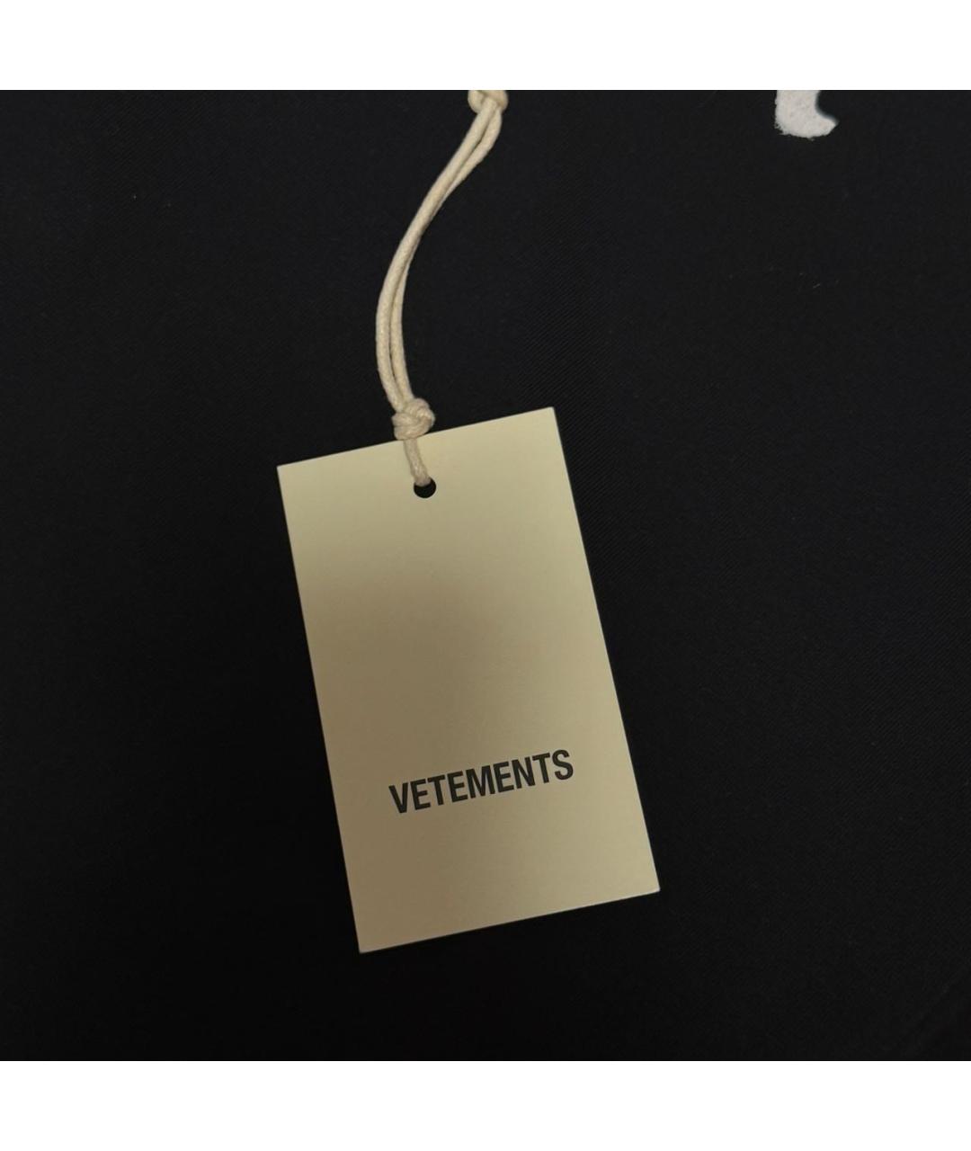 VETEMENTS Черная хлопковая футболка, фото 8