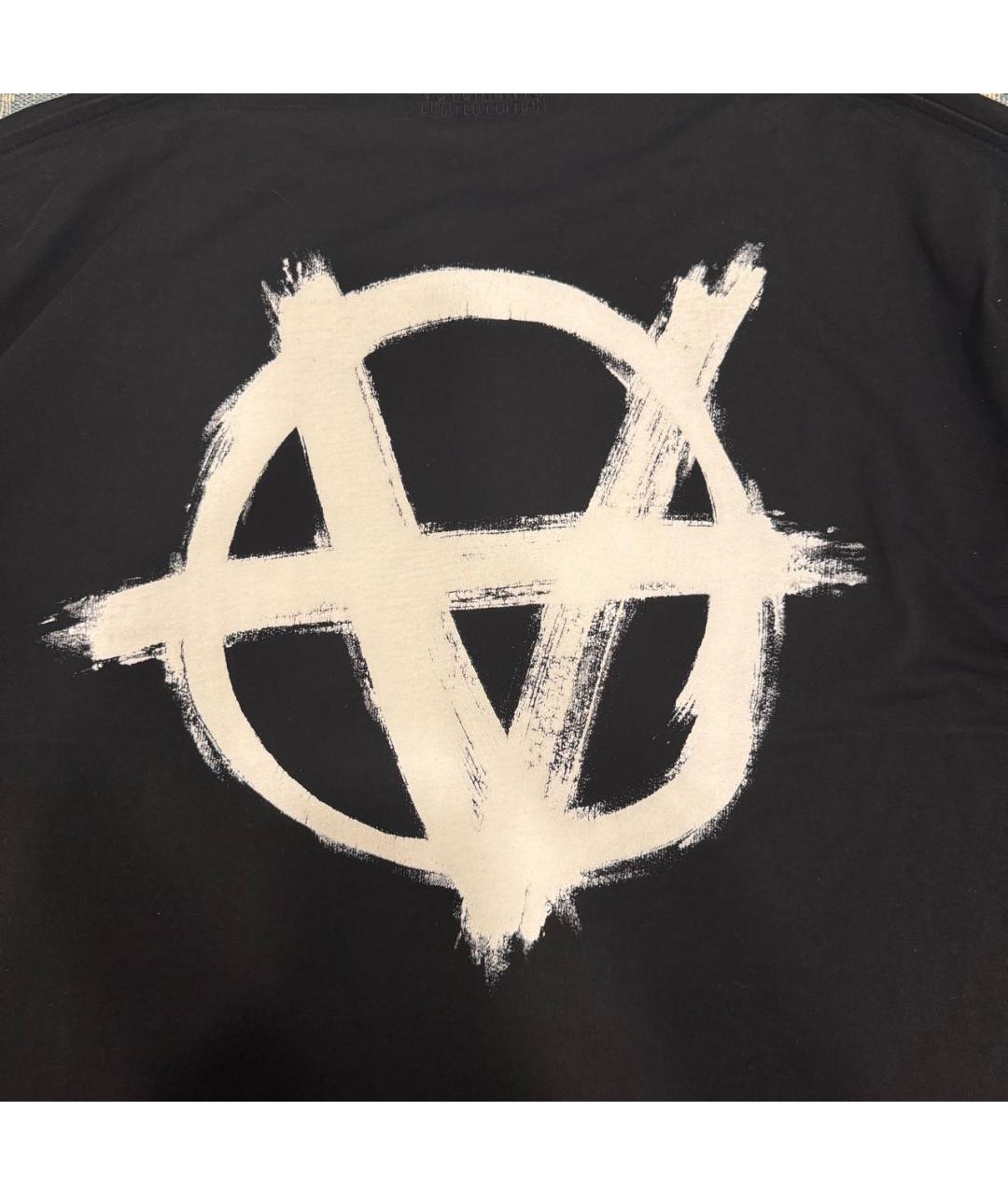 VETEMENTS Черная хлопковая футболка, фото 4