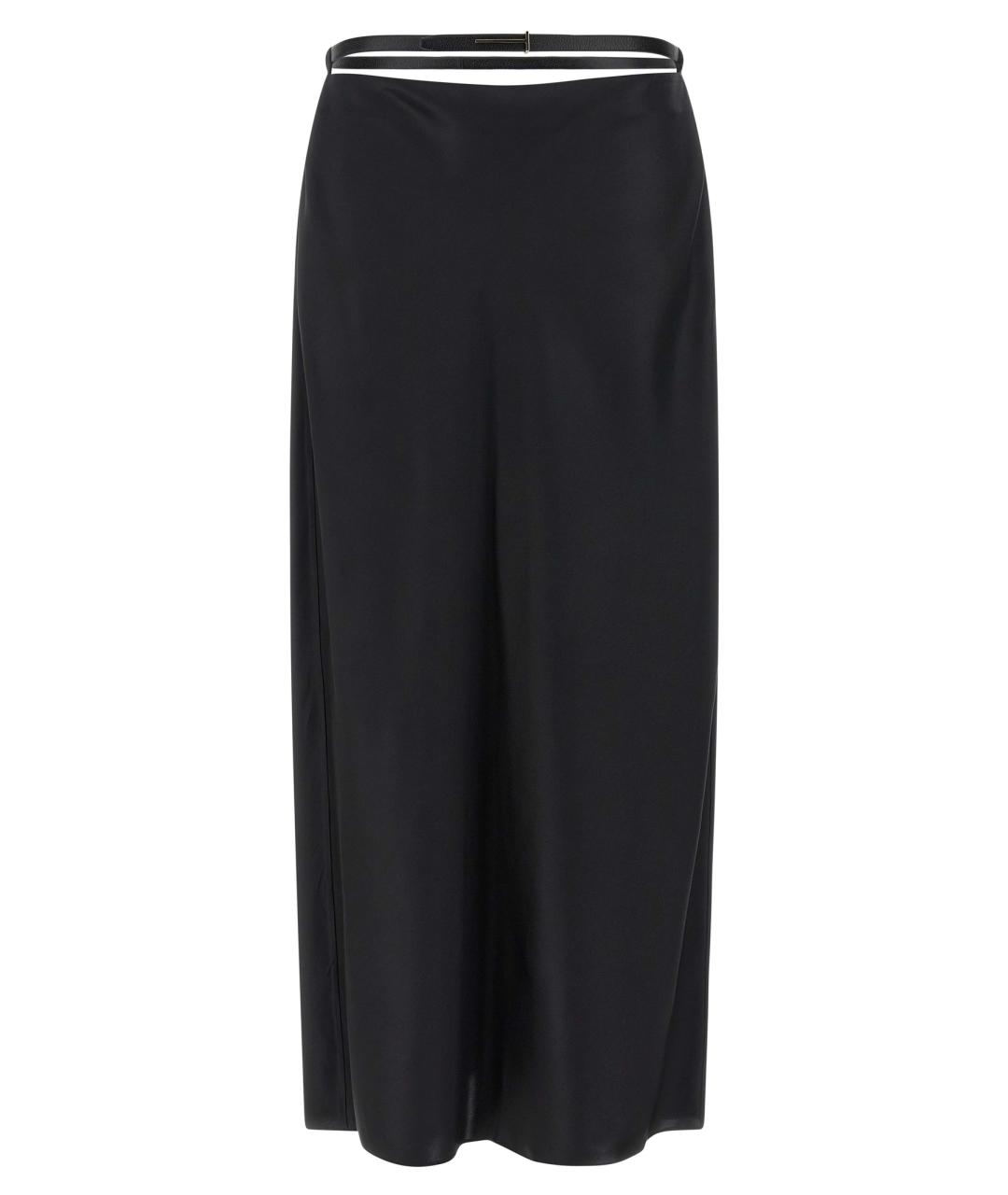 TOM FORD Черная шелковая юбка миди, фото 1