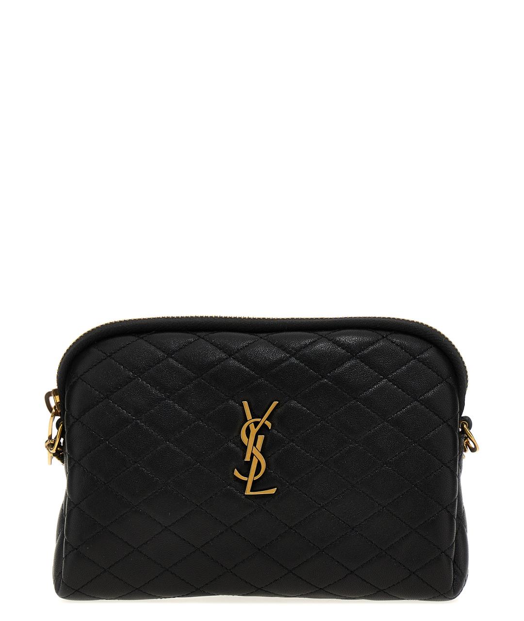 SAINT LAURENT Черная кожаная сумка через плечо, фото 1