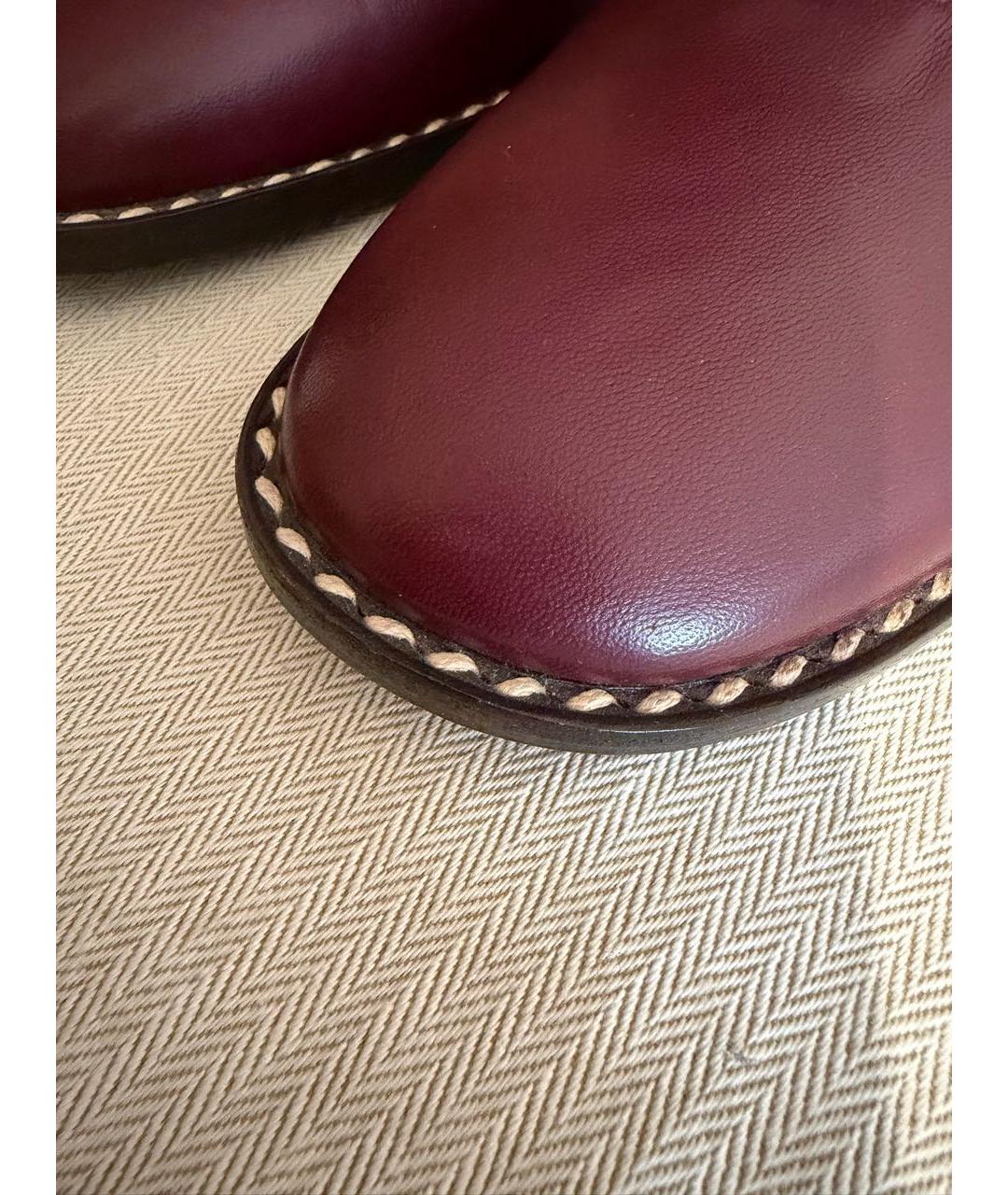 CELINE Бордовые кожаные ботфорты, фото 6