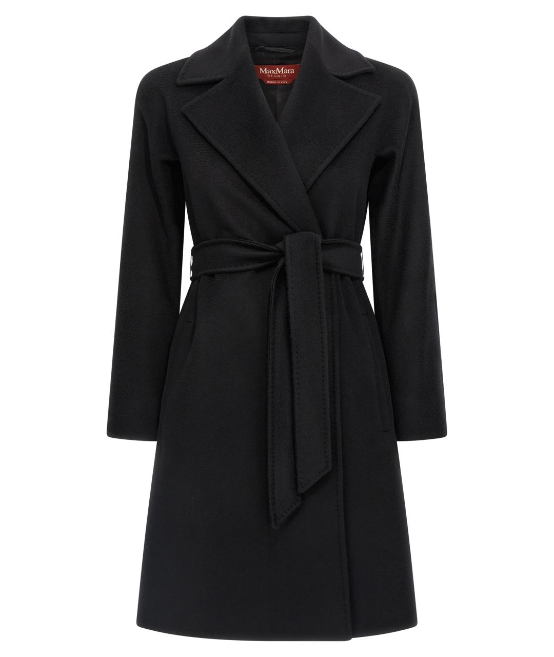 MAX MARA STUDIO Черное шерстяное пальто, фото 1