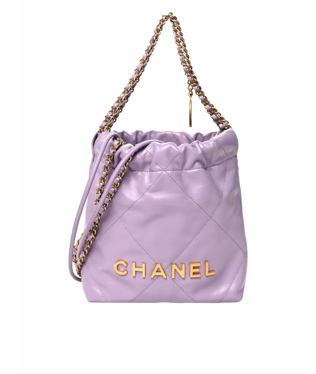 CHANEL Фиолетовая кожаная сумка через плечо, фото 1