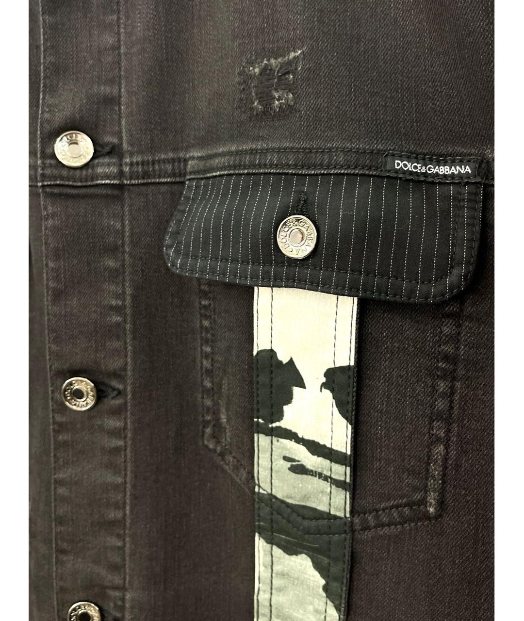 DOLCE&GABBANA Черная хлопко-эластановая куртка, фото 2