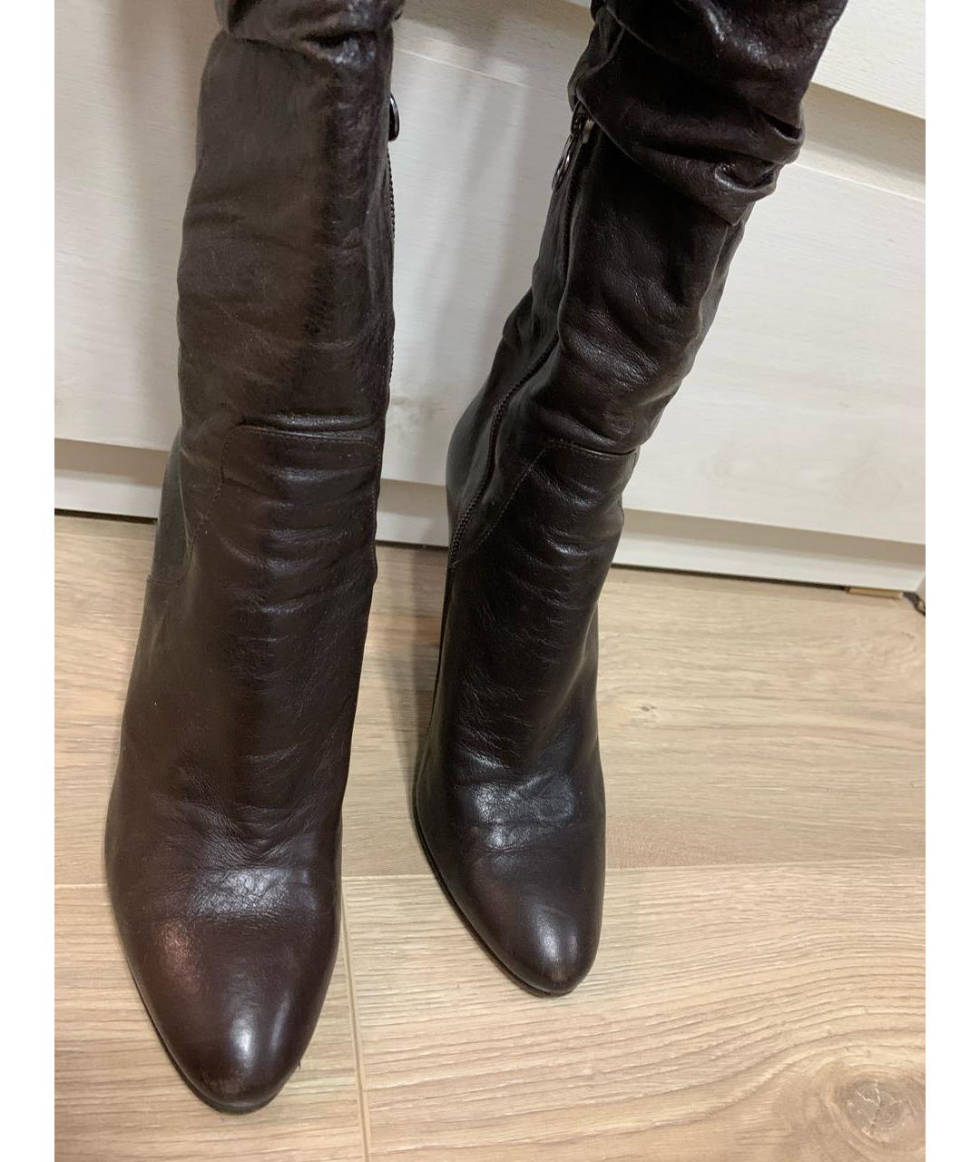 LE SILLA Коричневые кожаные сапоги, фото 4