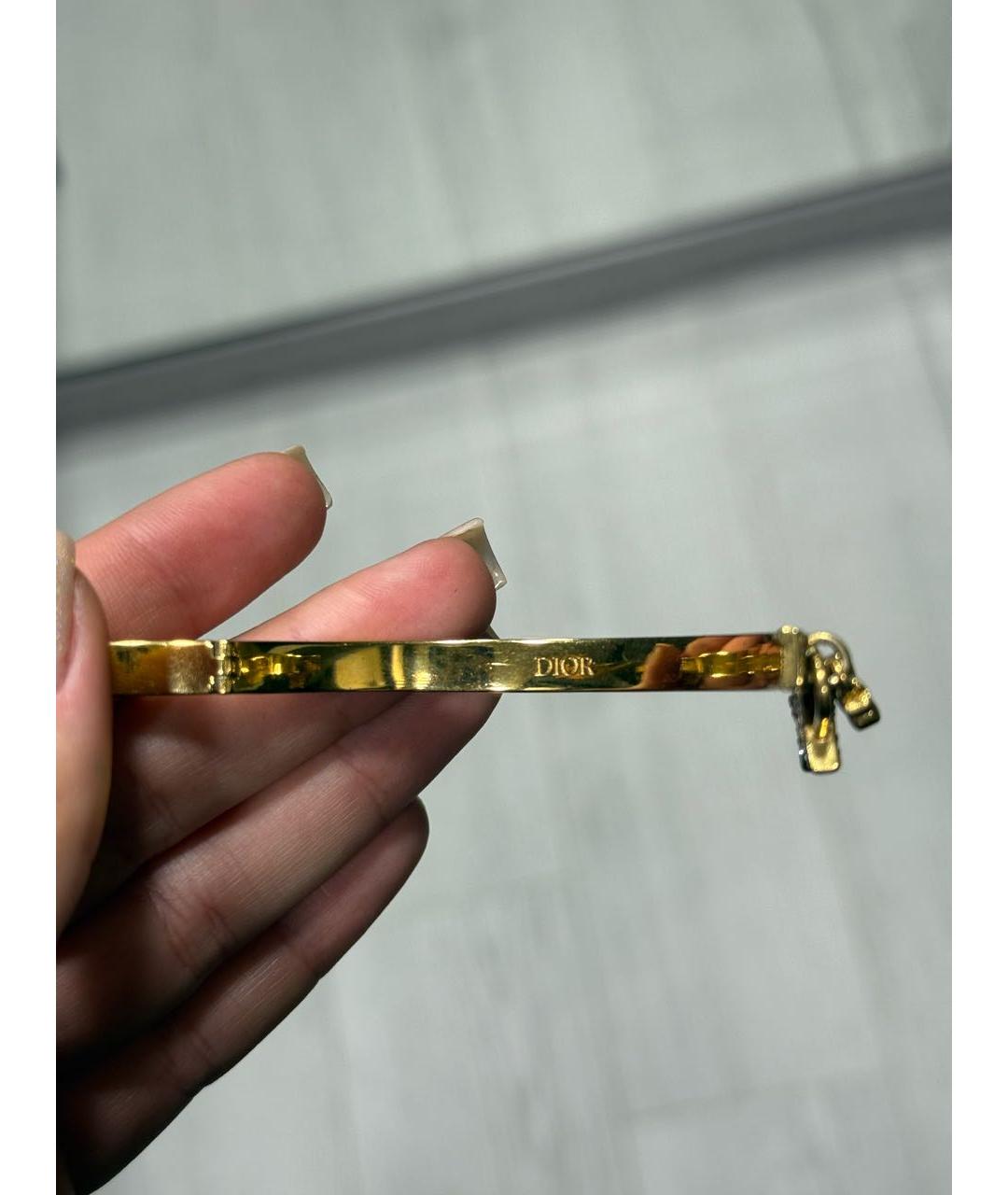 CHRISTIAN DIOR Золотой металлический браслет, фото 5