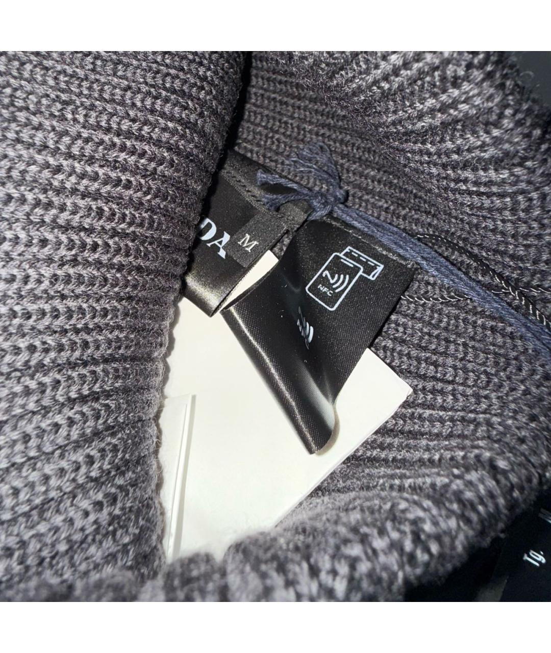 PRADA Антрацитовая шерстяная шапка, фото 3