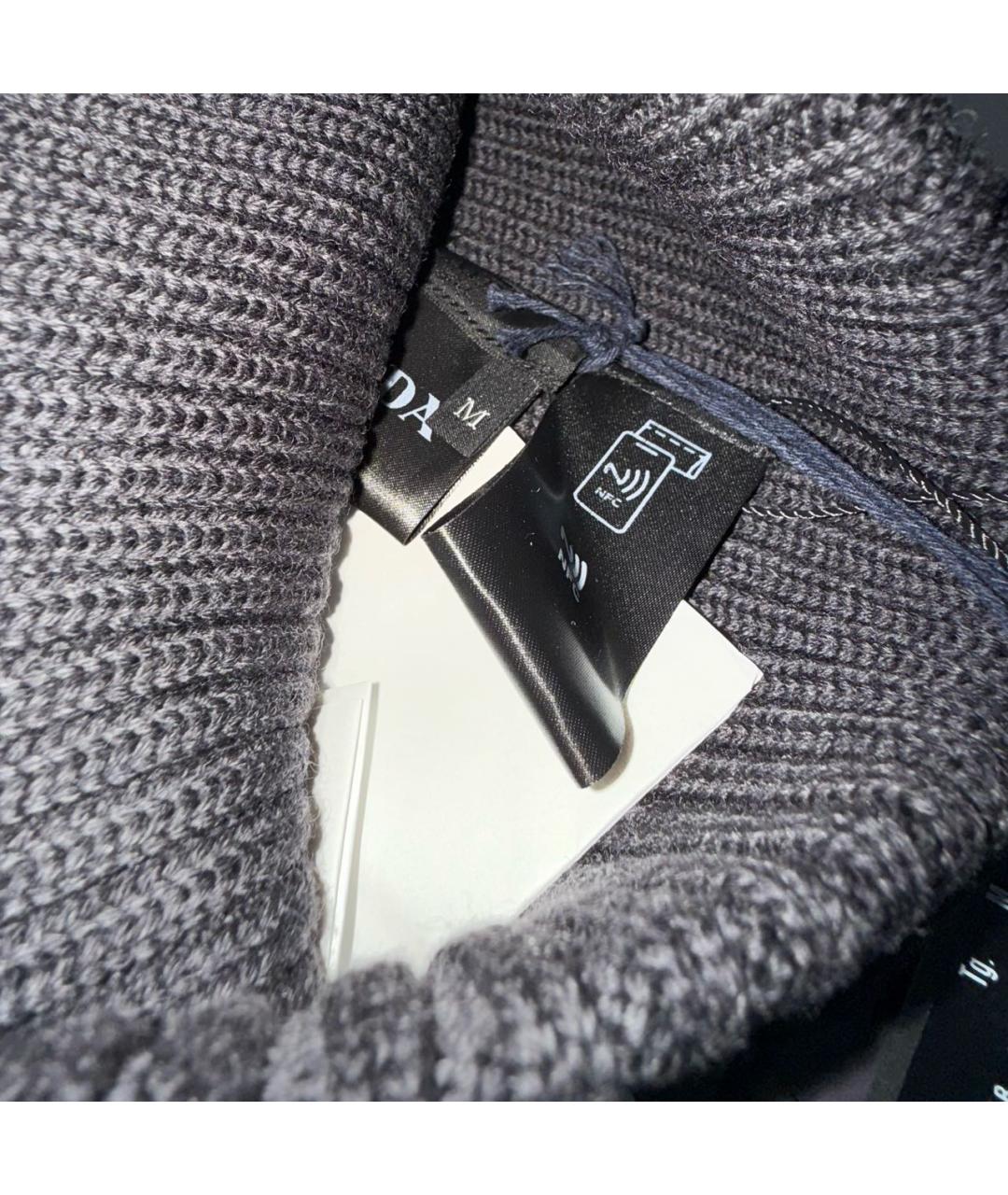 PRADA Антрацитовая шерстяная шапка, фото 3