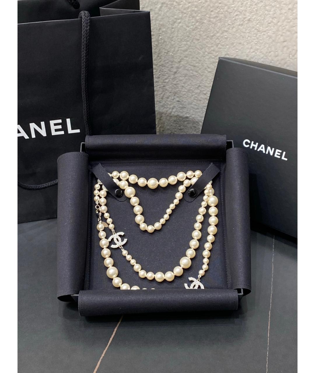 CHANEL Белая жемчужная подвеска, фото 2