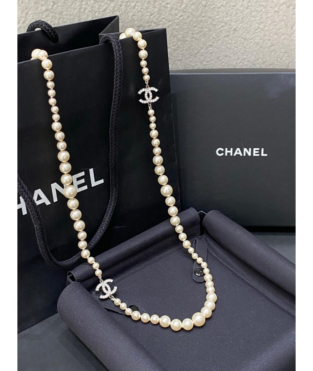 CHANEL Белая жемчужная подвеска, фото 4