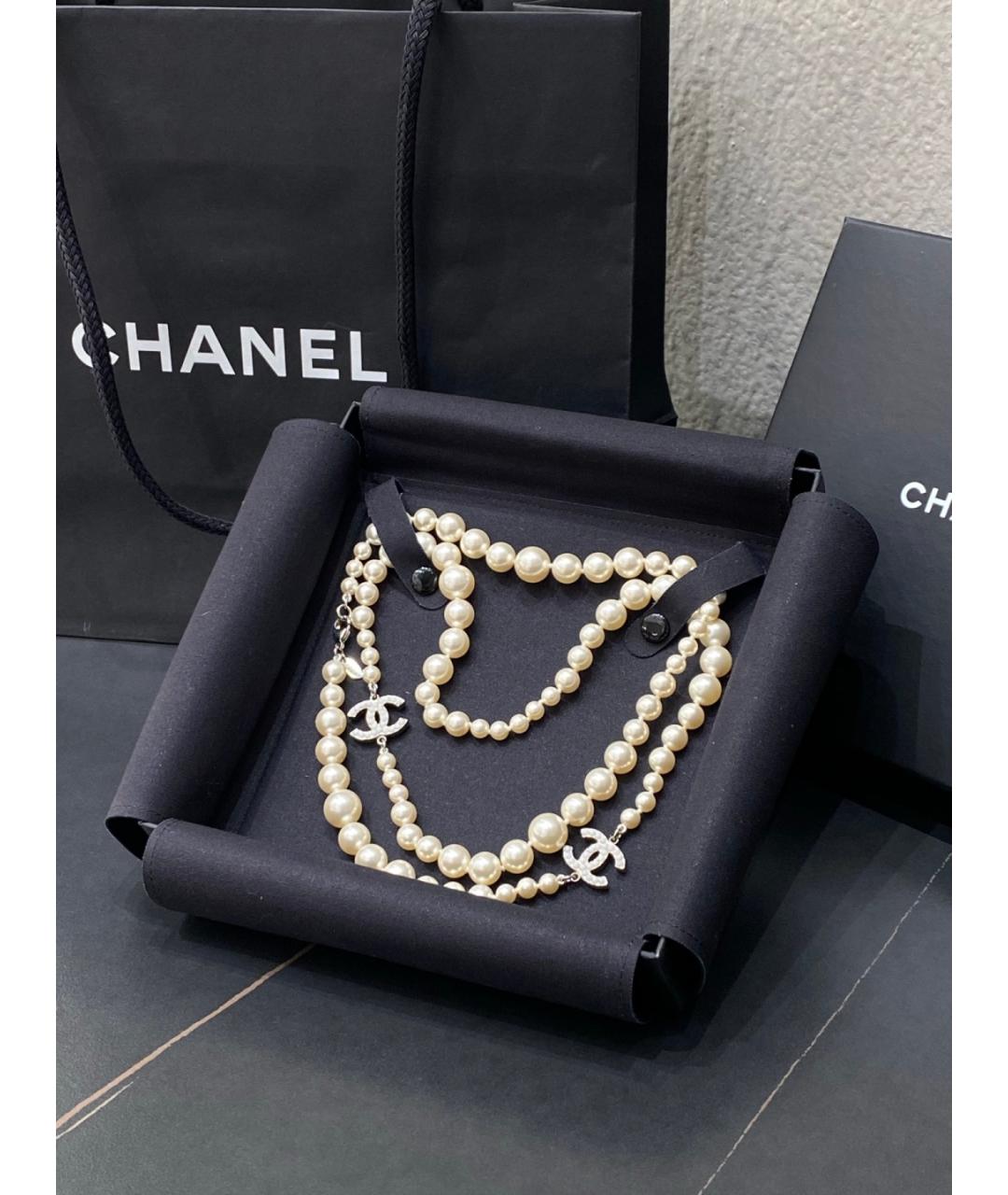 CHANEL Белая жемчужная подвеска, фото 3