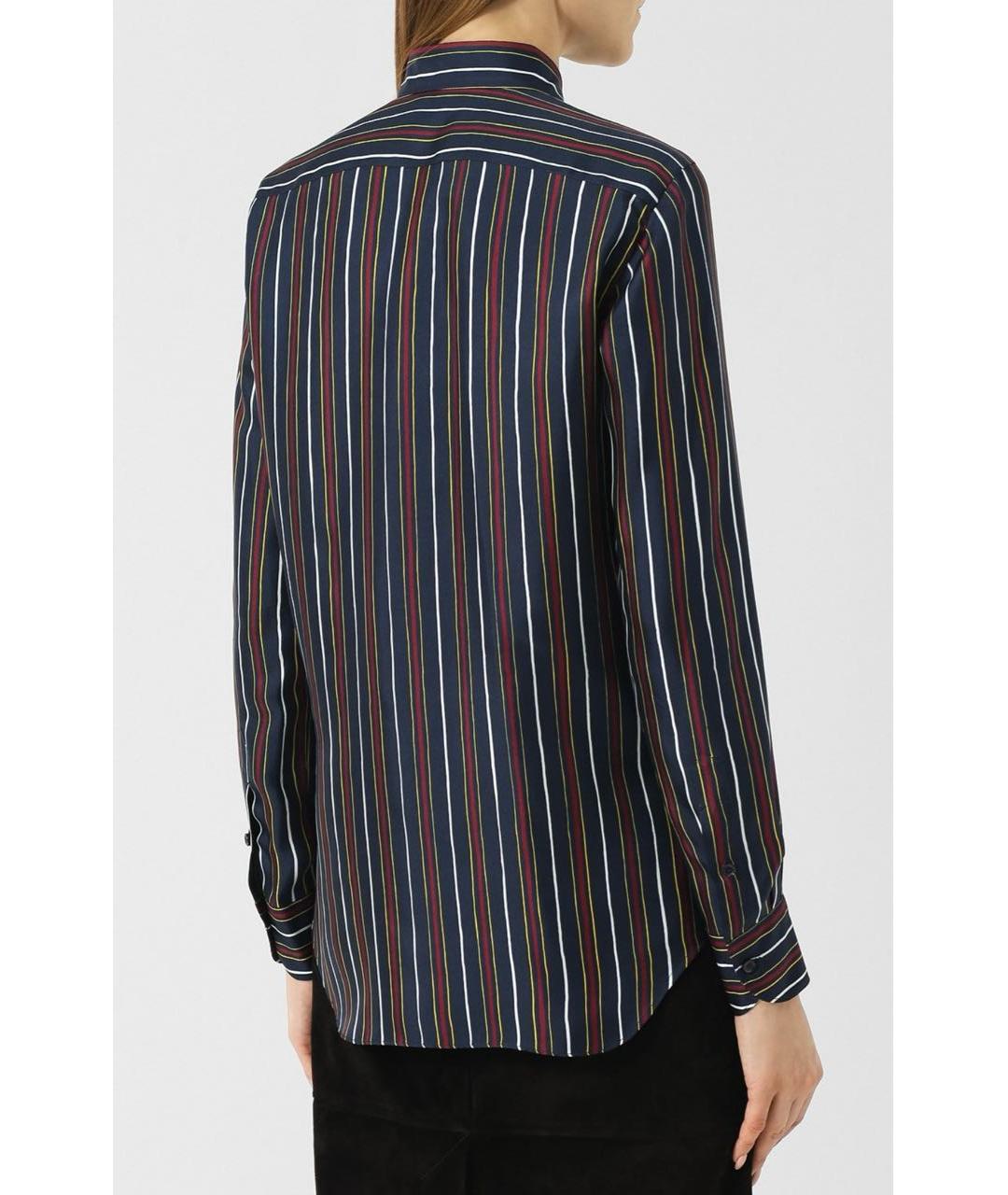 LORO PIANA Темно-синяя шелковая рубашка, фото 2