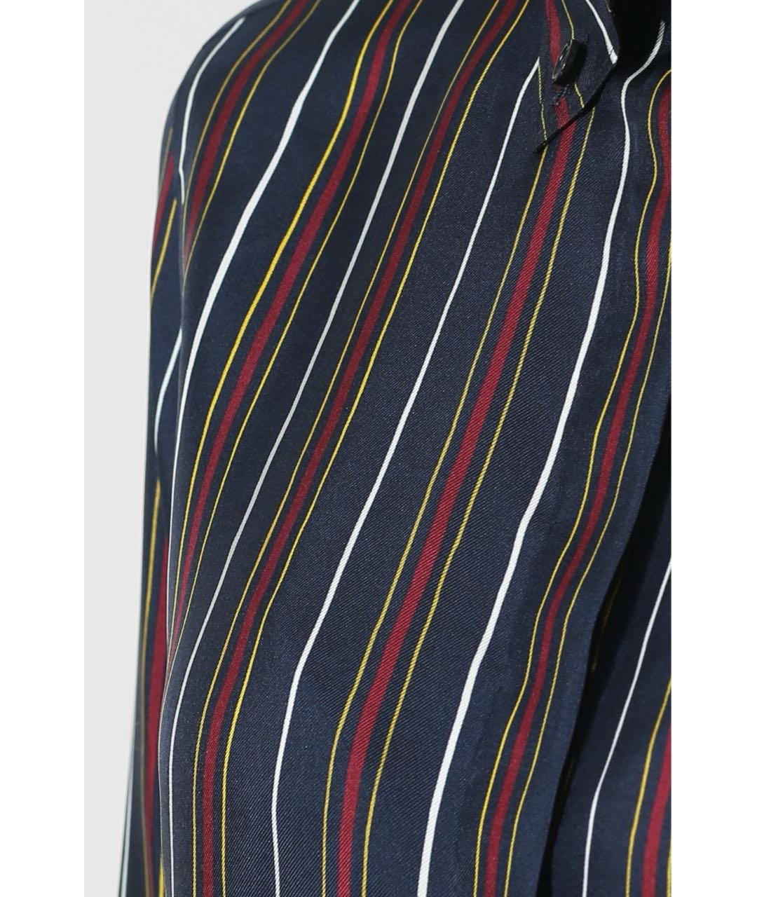 LORO PIANA Темно-синяя шелковая рубашка, фото 4