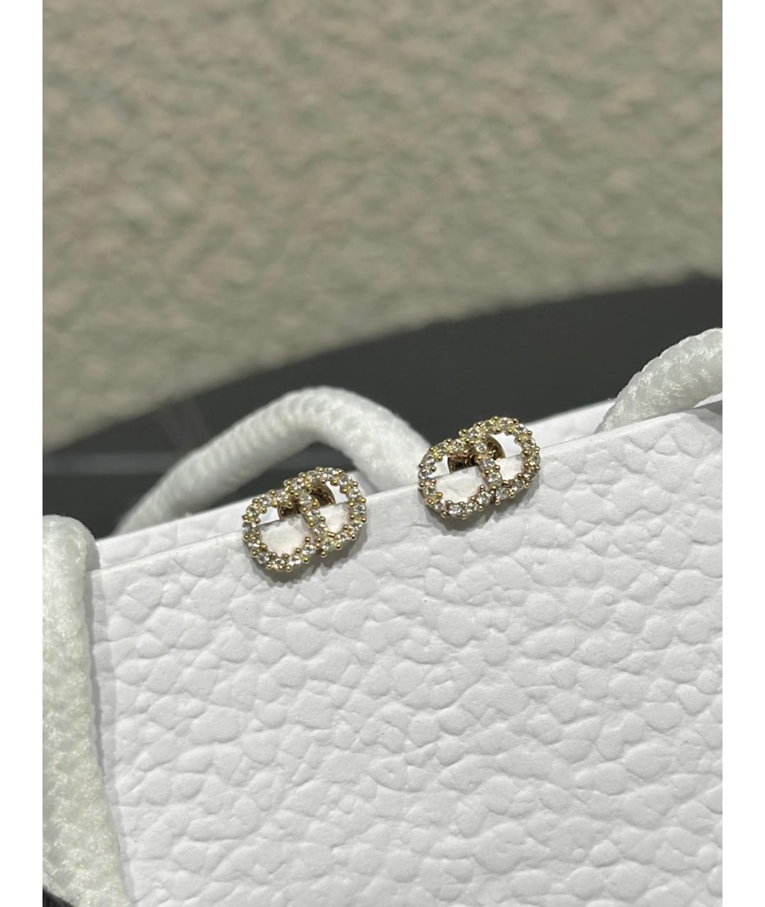 CHRISTIAN DIOR Золотые металлические серьги, фото 2