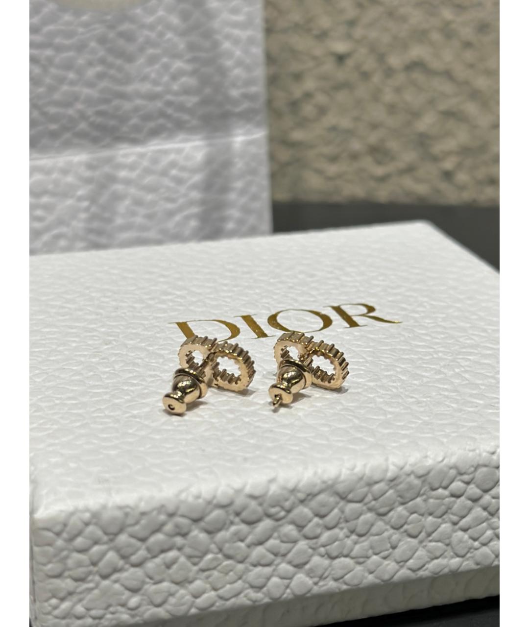 CHRISTIAN DIOR Золотые металлические серьги, фото 4