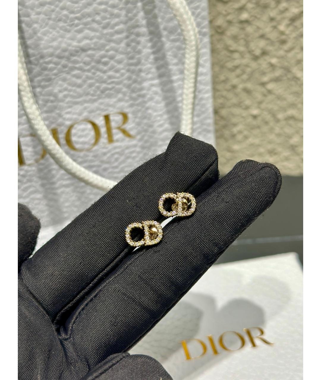 CHRISTIAN DIOR Золотые металлические серьги, фото 5