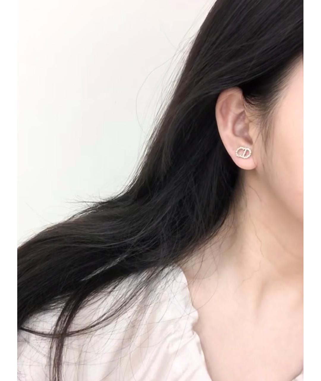 CHRISTIAN DIOR Золотые металлические серьги, фото 7