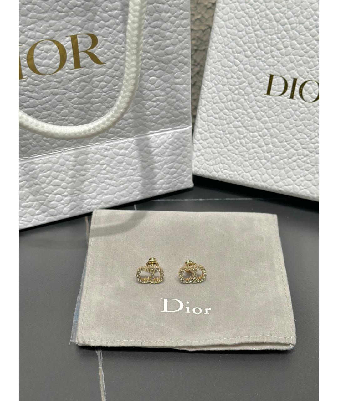 CHRISTIAN DIOR Золотые металлические серьги, фото 9