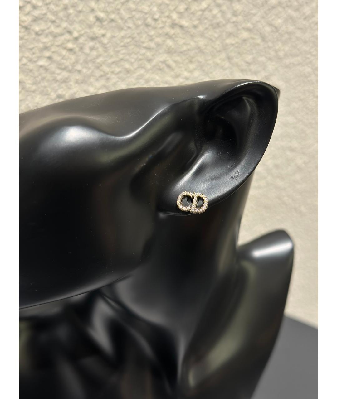 CHRISTIAN DIOR Золотые металлические серьги, фото 6