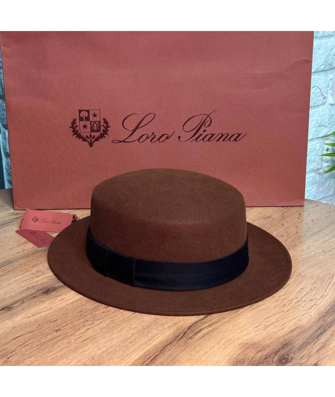 LORO PIANA Коричневая кашемировая шляпа, фото 3