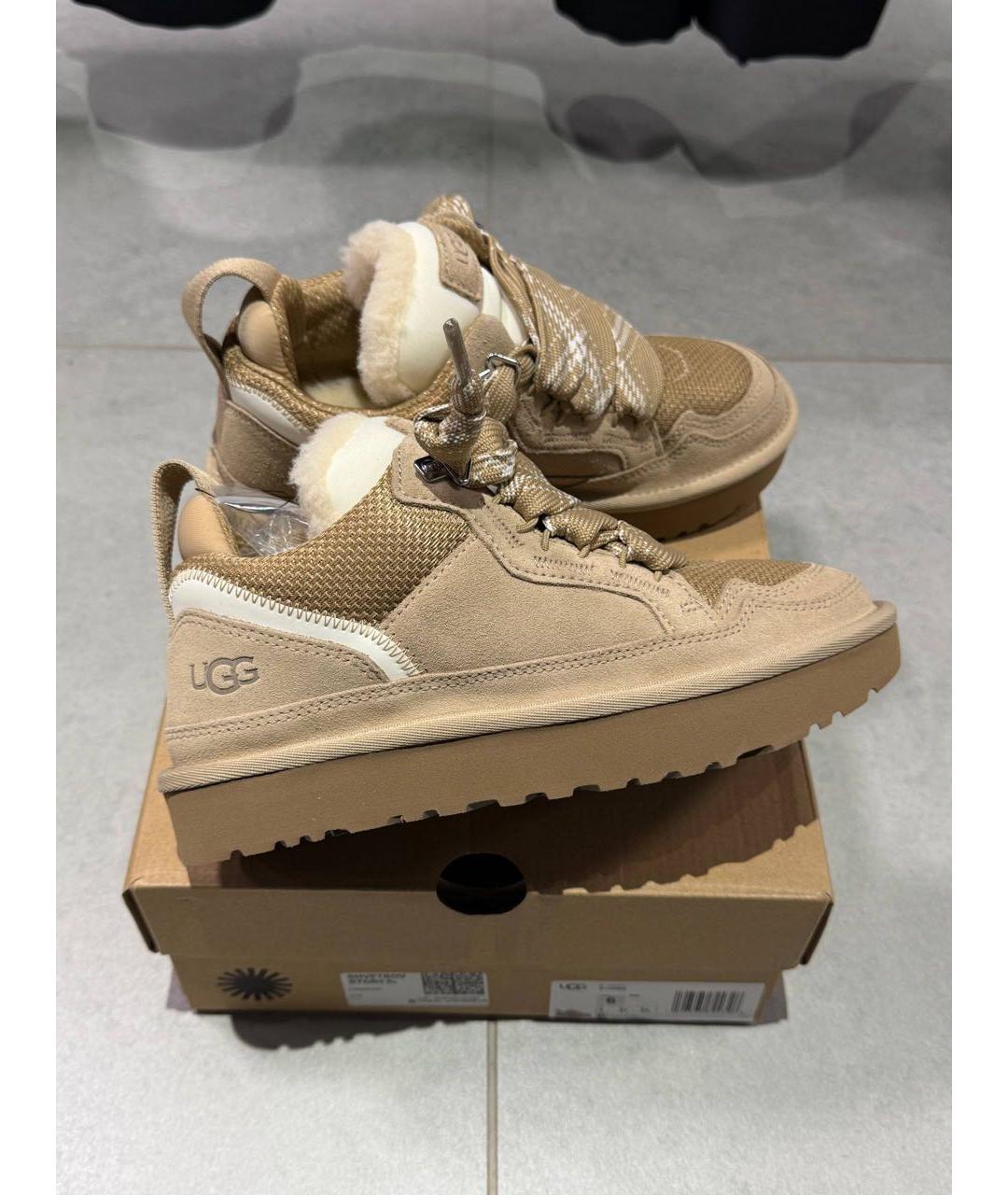 UGG AUSTRALIA Бежевые замшевые кроссовки, фото 8