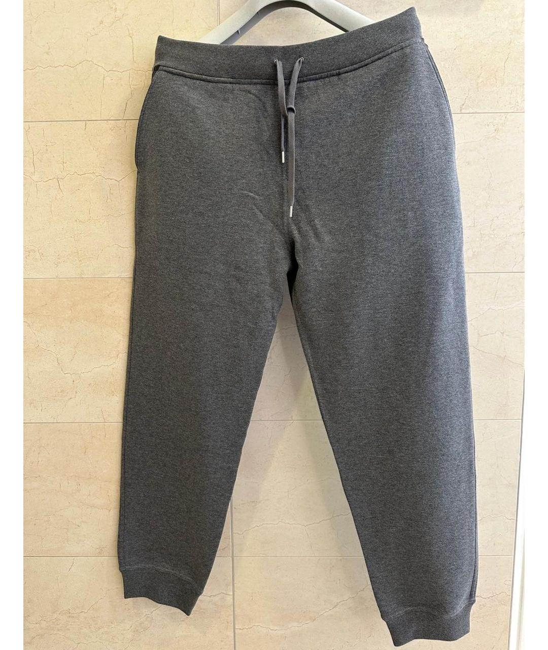 HERMES Серые кашемировые повседневные брюки, фото 8