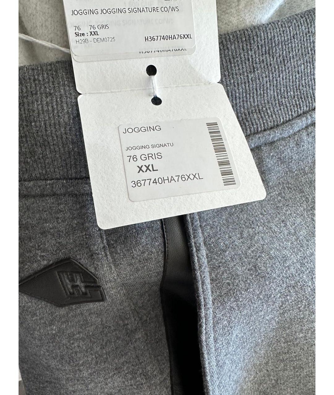 HERMES Серые кашемировые повседневные брюки, фото 3