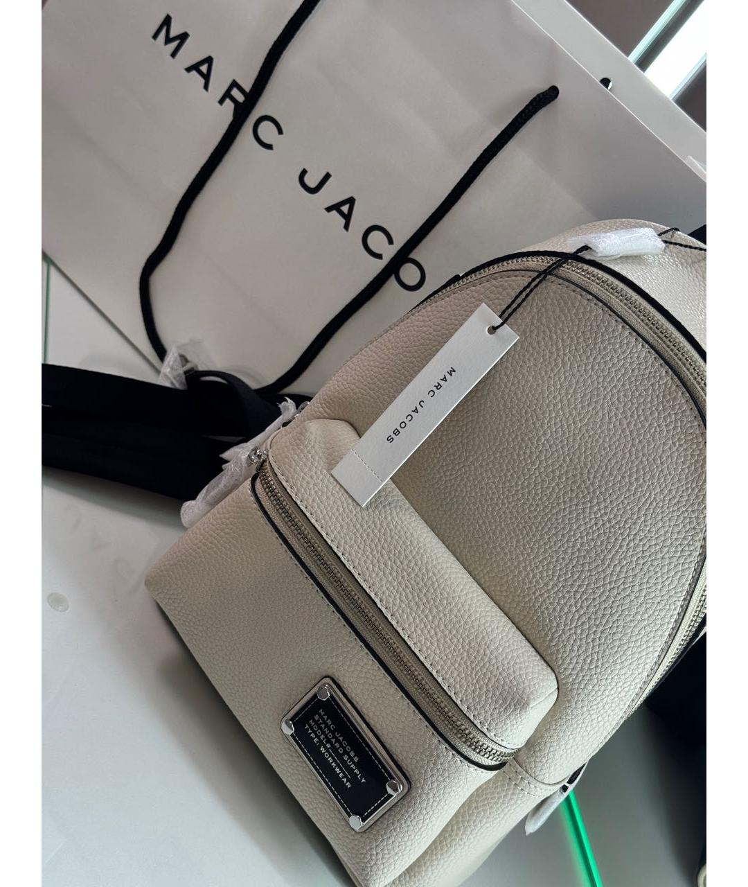 MARC JACOBS Бежевый кожаный рюкзак, фото 5