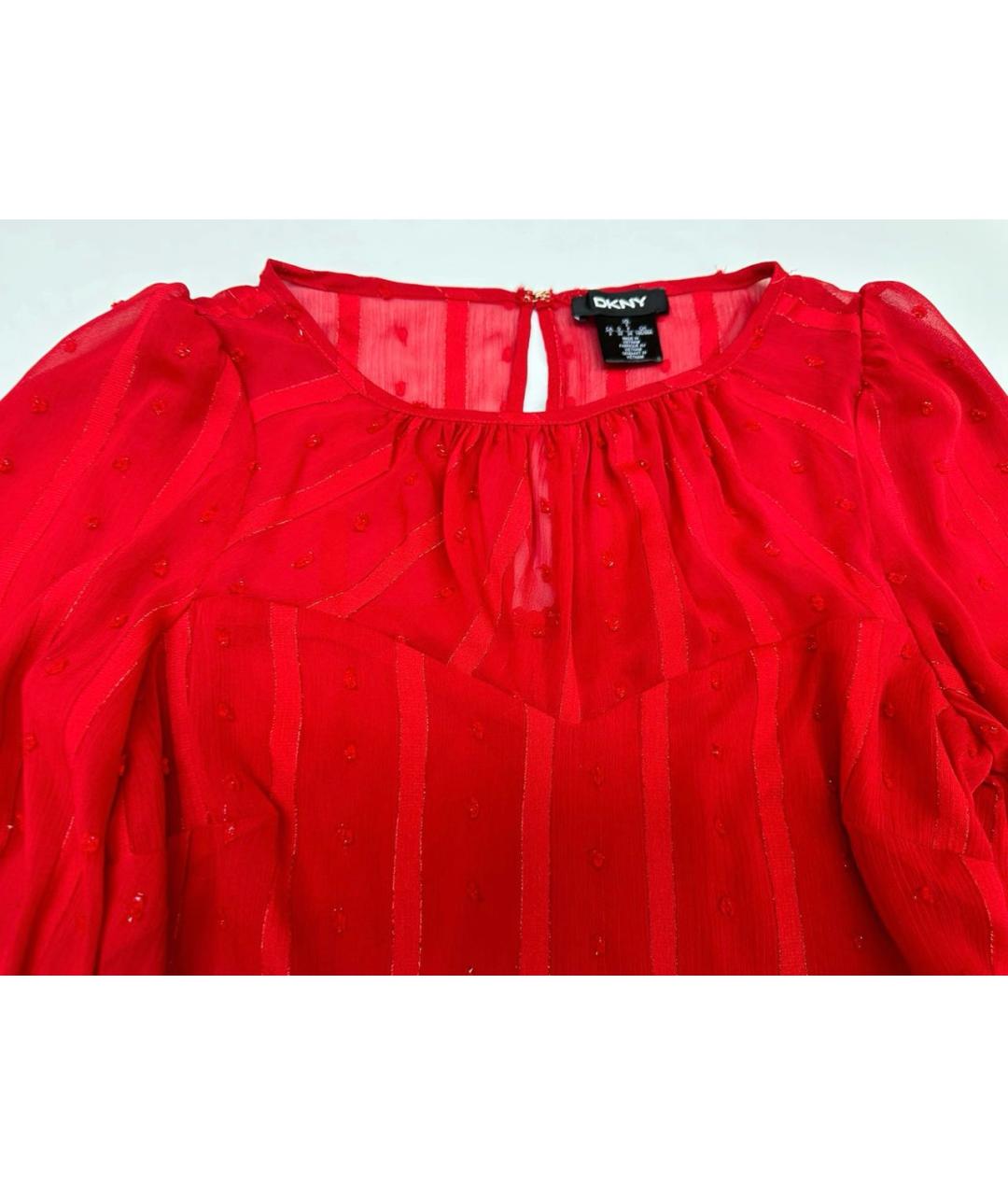 DKNY Красное шифоновое коктейльное платье, фото 8