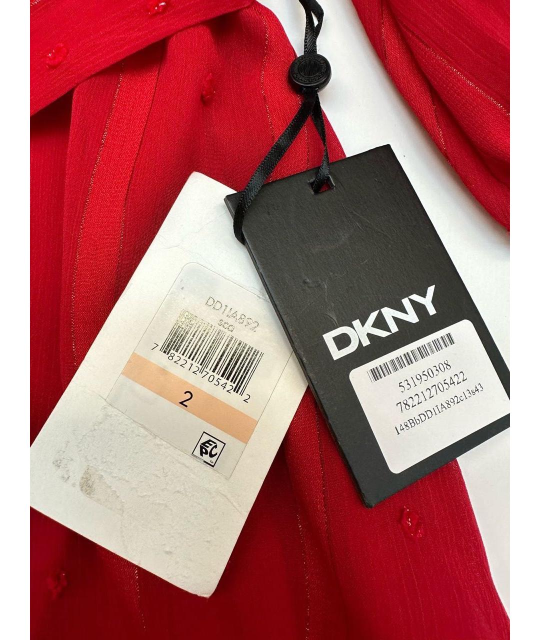 DKNY Красное шифоновое коктейльное платье, фото 4