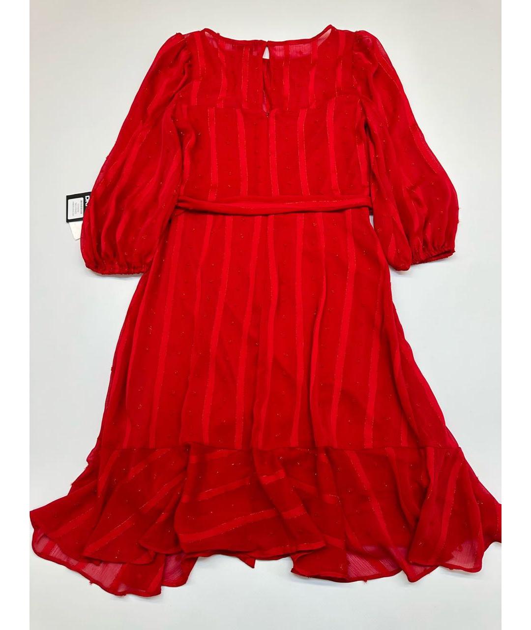 DKNY Красное шифоновое коктейльное платье, фото 2