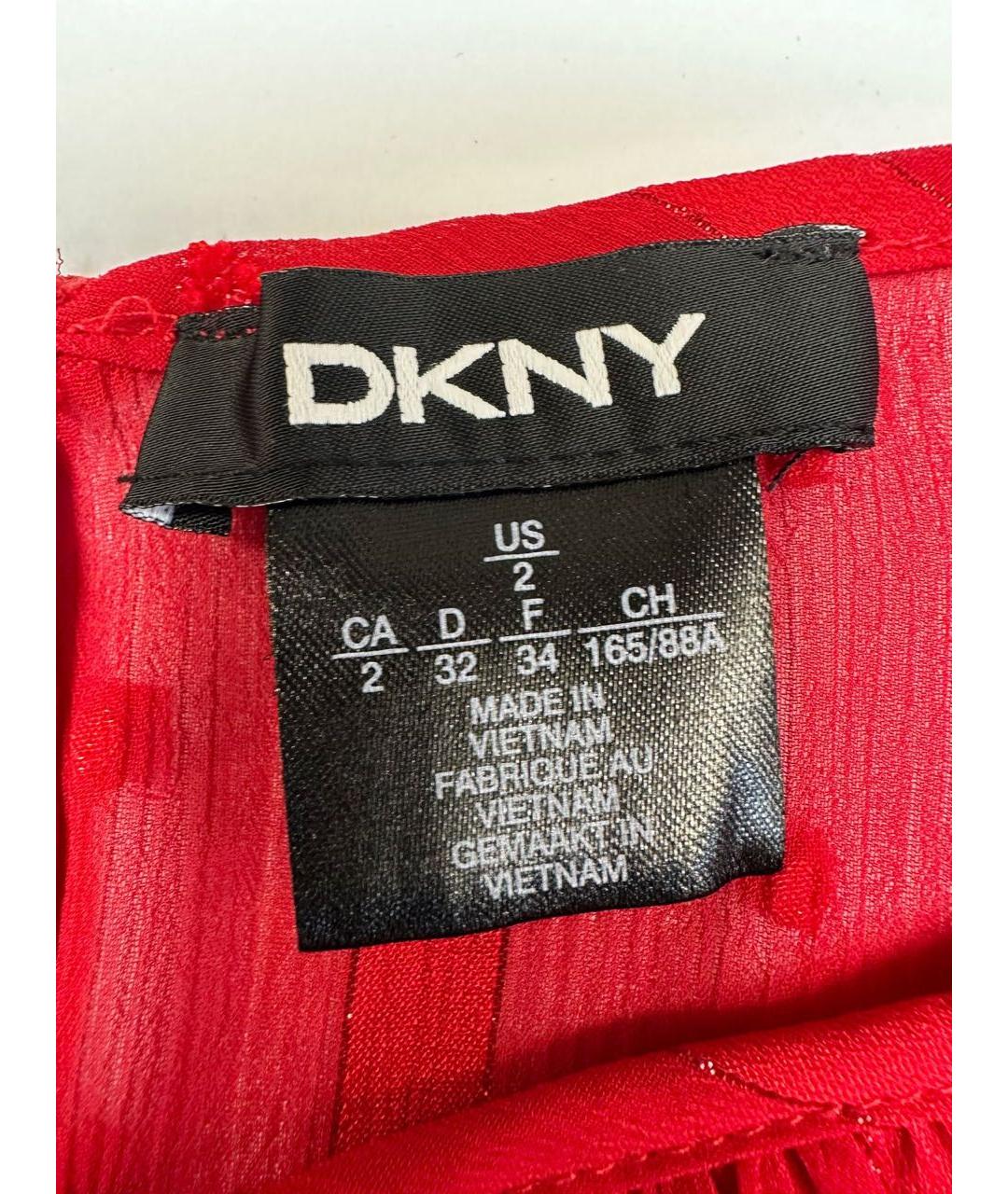 DKNY Красное шифоновое коктейльное платье, фото 3