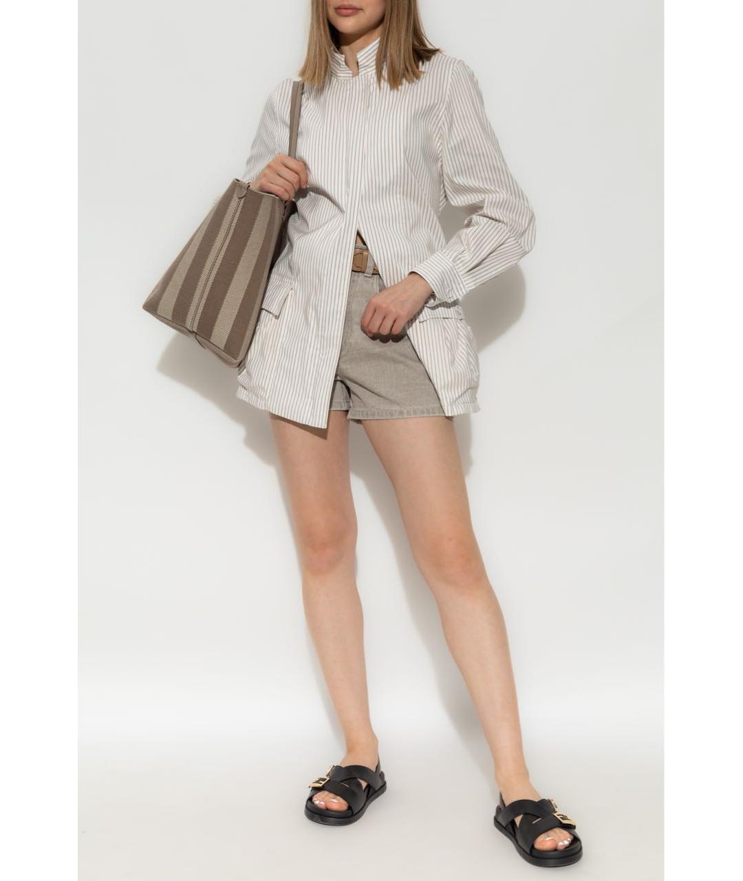 FENDI Белая хлопковая куртка, фото 6