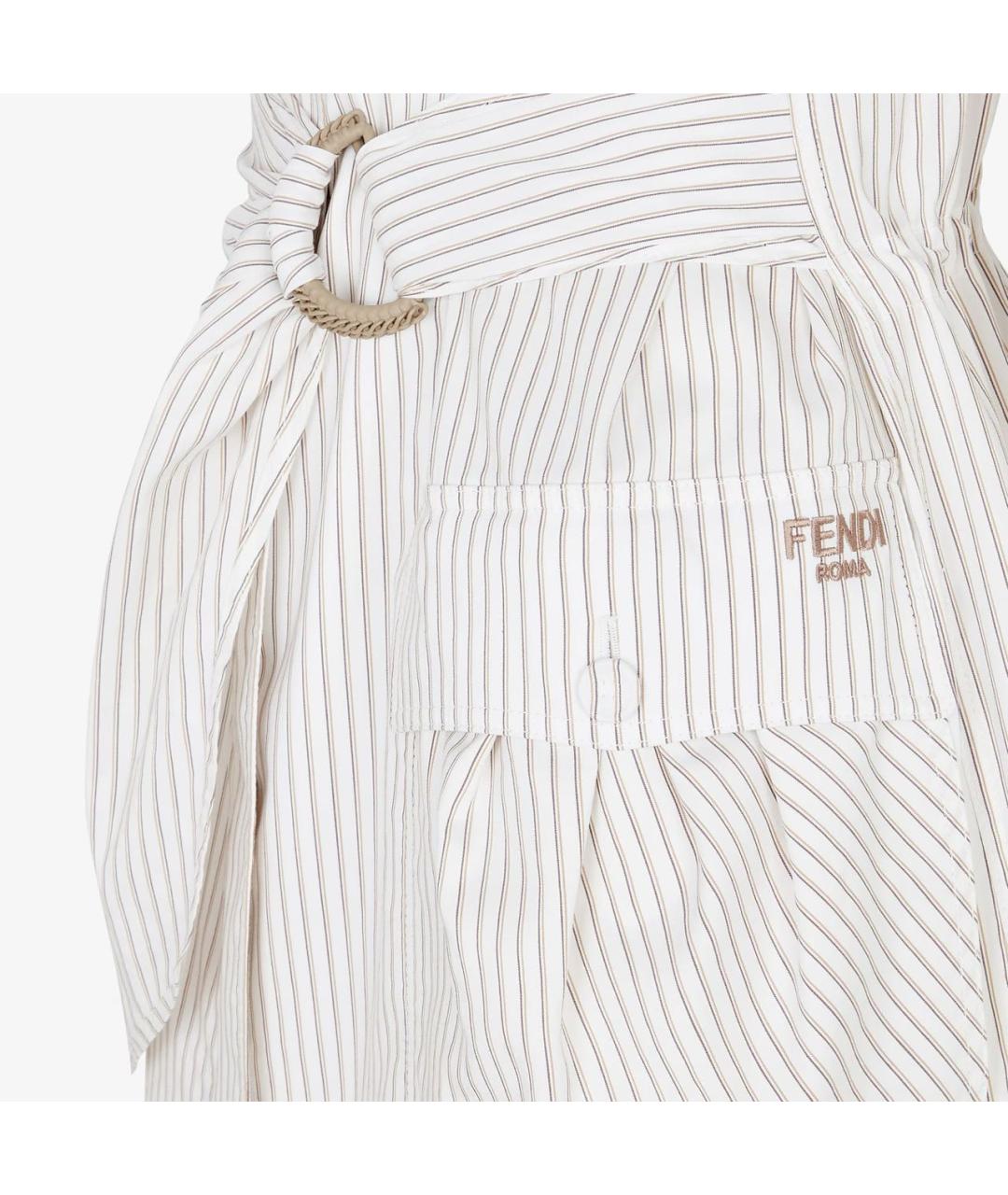 FENDI Белая хлопковая куртка, фото 5