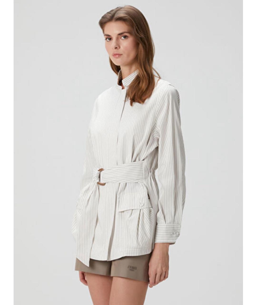 FENDI Белая хлопковая куртка, фото 4