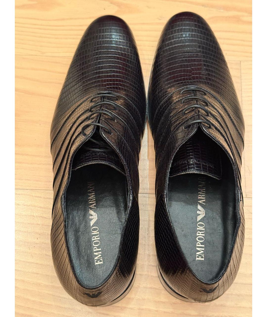 EMPORIO ARMANI Черные кожаные туфли, фото 3