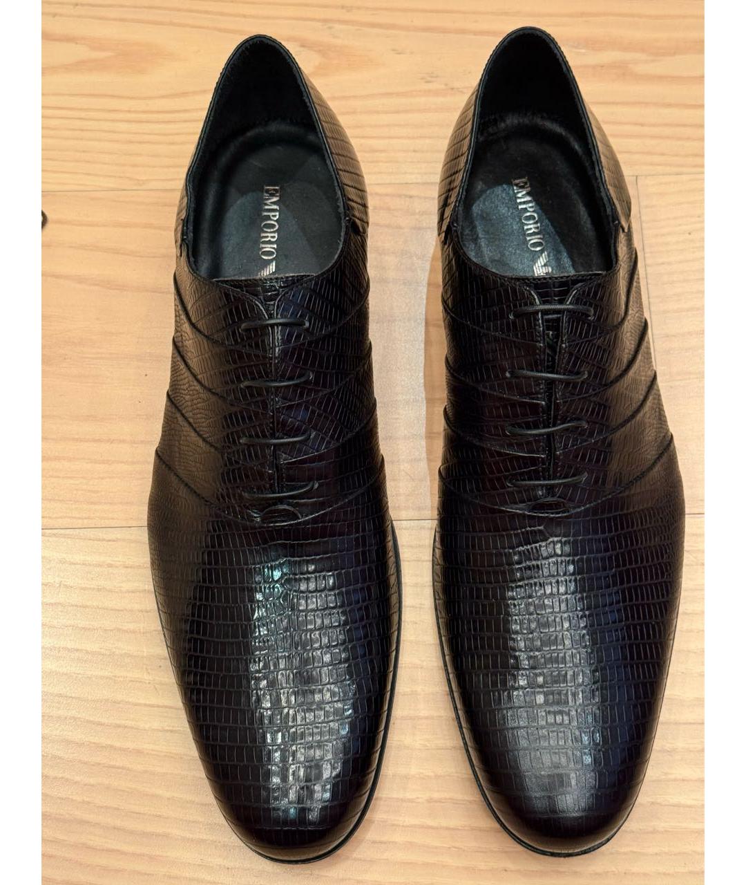 EMPORIO ARMANI Черные кожаные туфли, фото 2