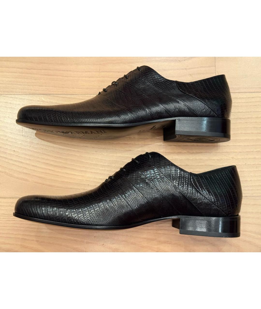 EMPORIO ARMANI Черные кожаные туфли, фото 8