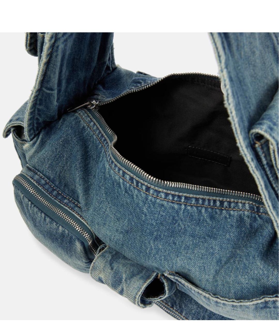 BALENCIAGA Темно-синяя деним сумка через плечо, фото 3