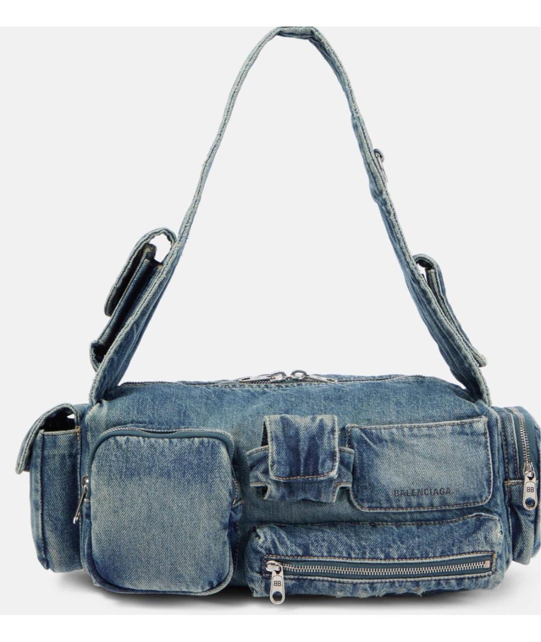 BALENCIAGA Темно-синяя деним сумка через плечо, фото 9