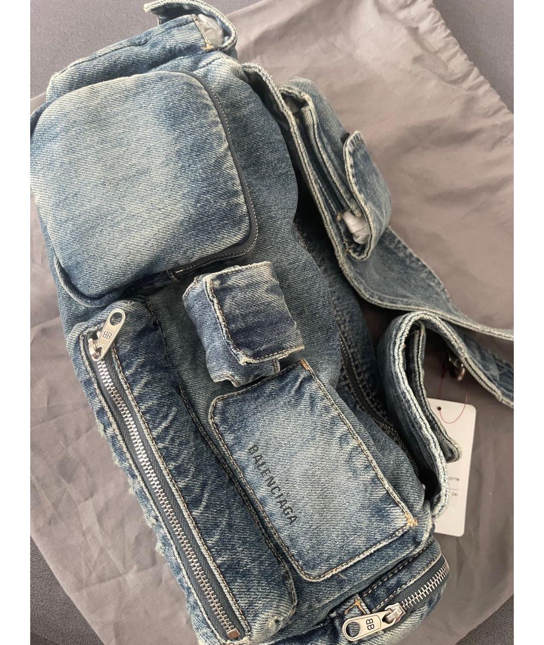 BALENCIAGA Темно-синяя деним сумка через плечо, фото 5