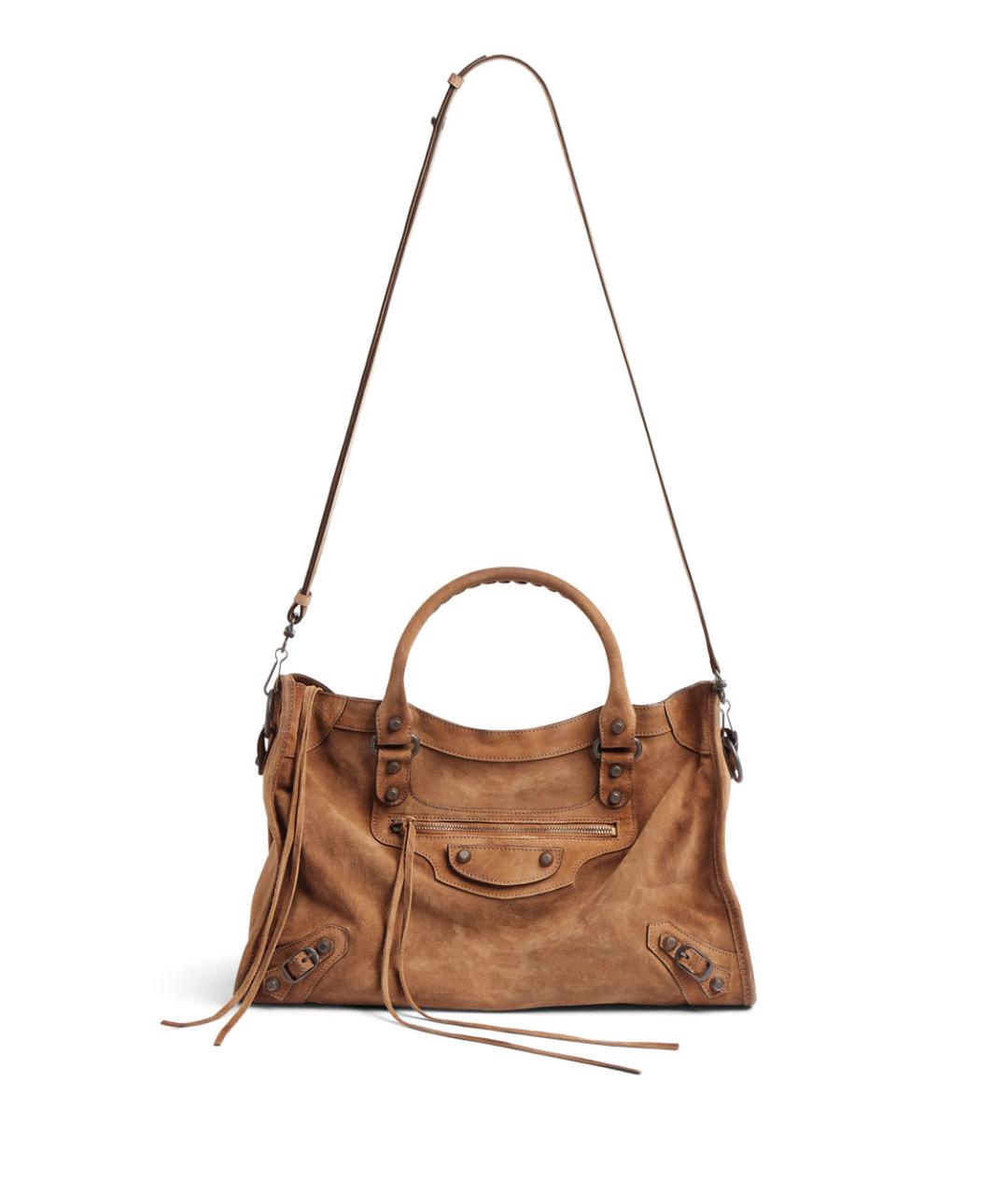 BALENCIAGA Бежевая замшевая сумка тоут, фото 4