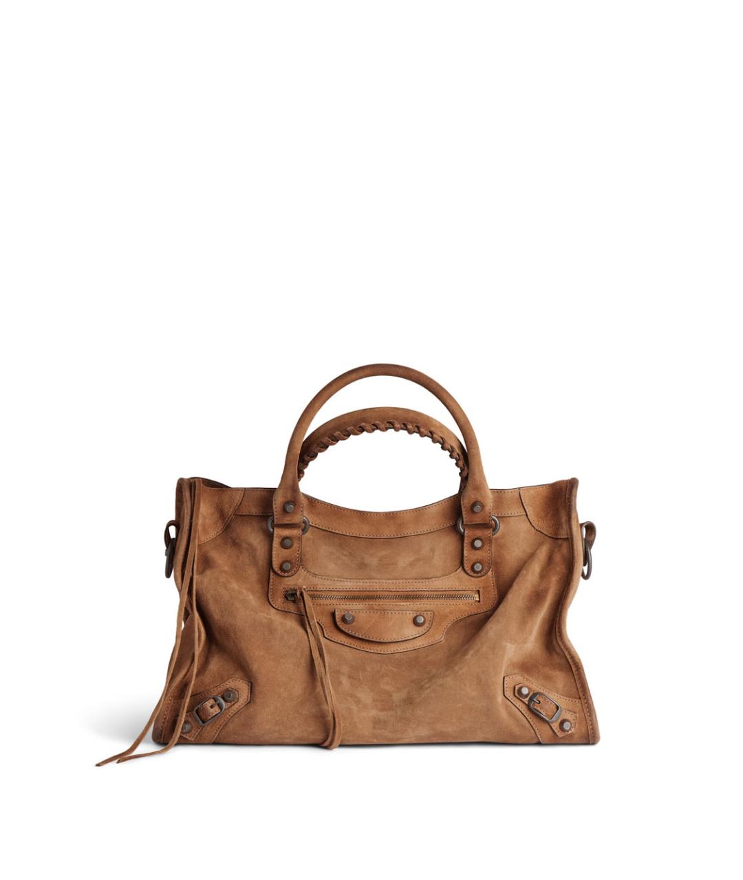 BALENCIAGA Бежевая замшевая сумка тоут, фото 1